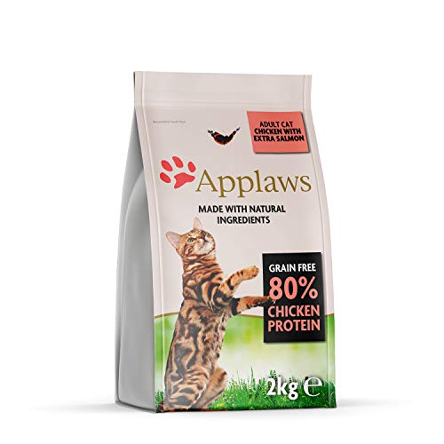 Applaws Katzentrockenfutter Adult, Huhn mit extra Lachs, getreidefrei und komplett 2kg (1 Packung)