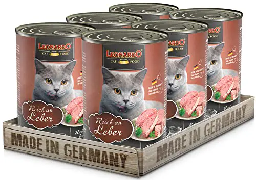 Leonardo Nassfutter [6x400g Leber] | Getreidefreies Nassfutter für Katzen | Feuchtfutter Alleinfutter...